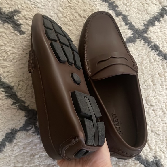 J Crew Factory Men’s Leather Driving Shoes in Dark Cognac Brown Size 9 - Picture 5 of 8